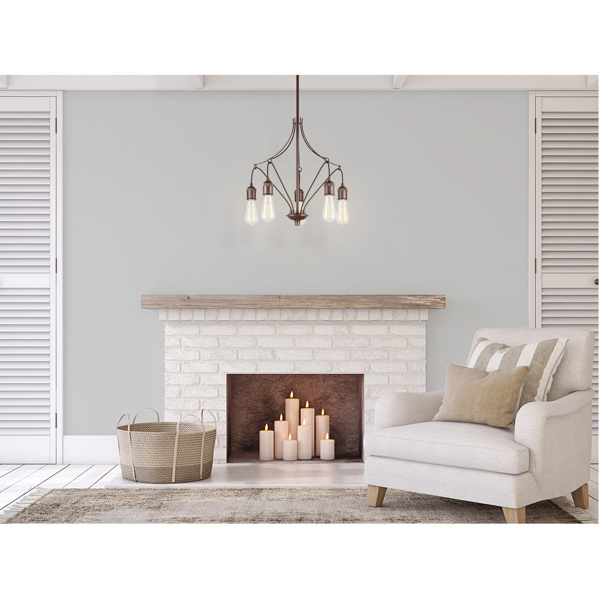 Signature 5 Light 18.25 inch Antique Bronze Chandelier Ceiling Light