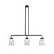 Franklin Restoration Canton 3 Light 39 inch Black Antique Brass Island Light Ceiling Light in Clear Glass, Franklin Restoration