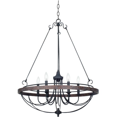 Helena 6 Light 28 inch Texture Gray W and Moroccan Bronze Chandelier Ceiling Light