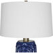 Zade 33 inch 150.00 watt Distressed Blue Glaze and Antique Brass Table Lamp Portable Light