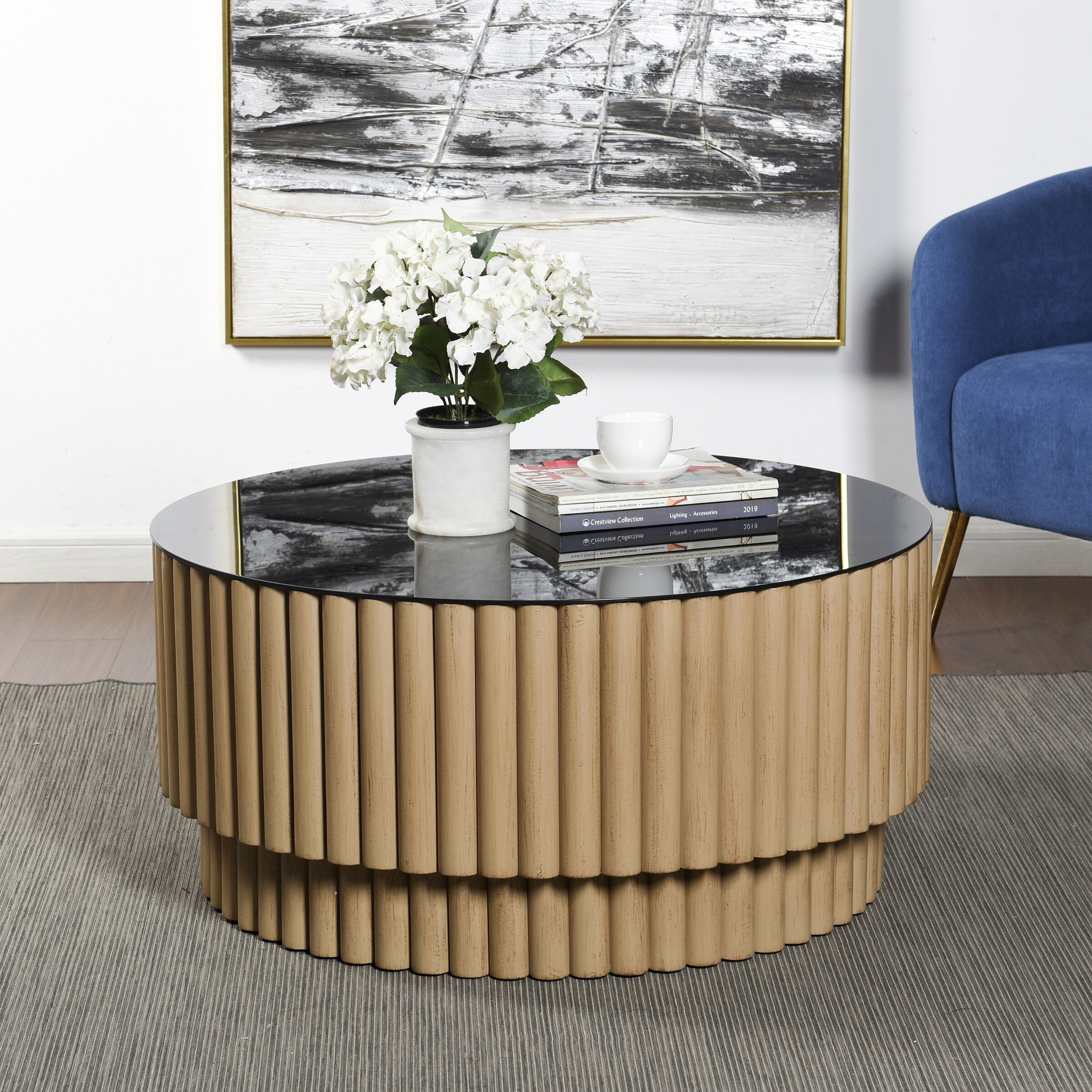 StyleCraft Home Collection SF26577DS Fluted Barrel 36 inch Natural