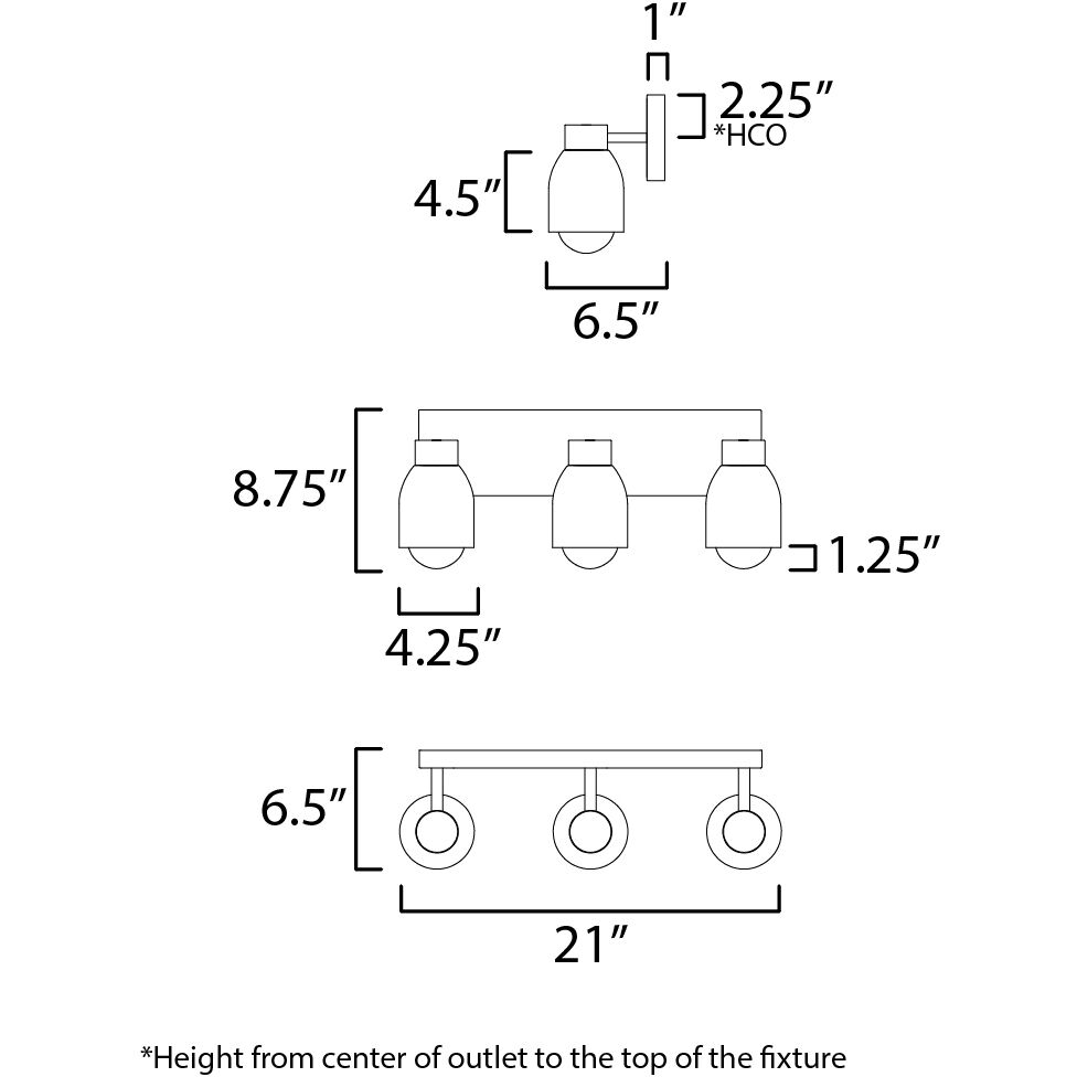 Pompeii 3 Light 21 inch Travertine and Oyster Bath Vanity Wall Light