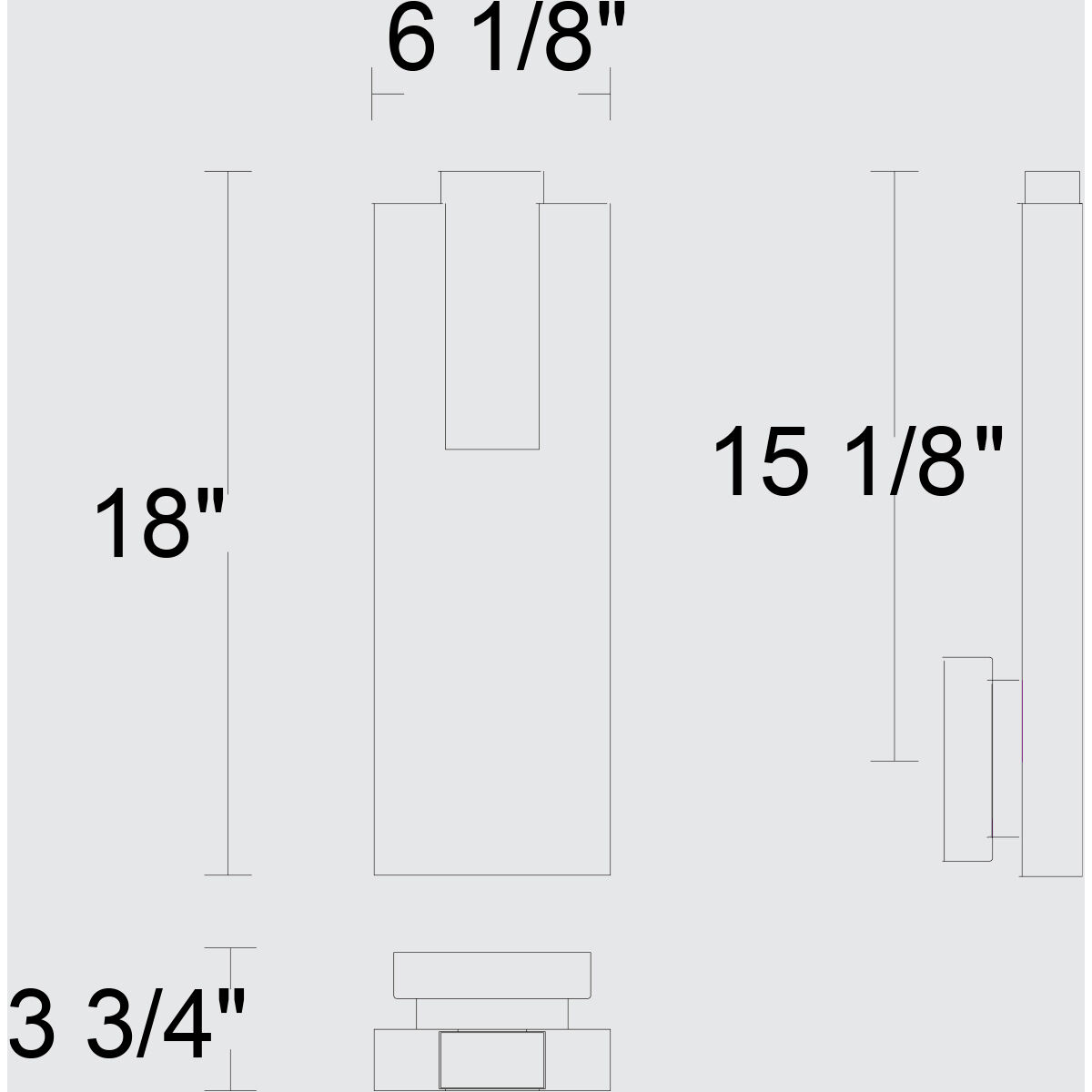 Mille LED 18 inch Sand Black Outdoor Wall Sconce