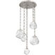 Gem LED 22.7 inch Beige Silver Multi-Pendant Ceiling Light in 3000K LED, Clear, Diamond Chain