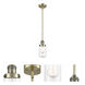 Franklin Restoration Dover LED 5 inch Antique Brass Mini Pendant Ceiling Light in Clear Glass, Franklin Restoration