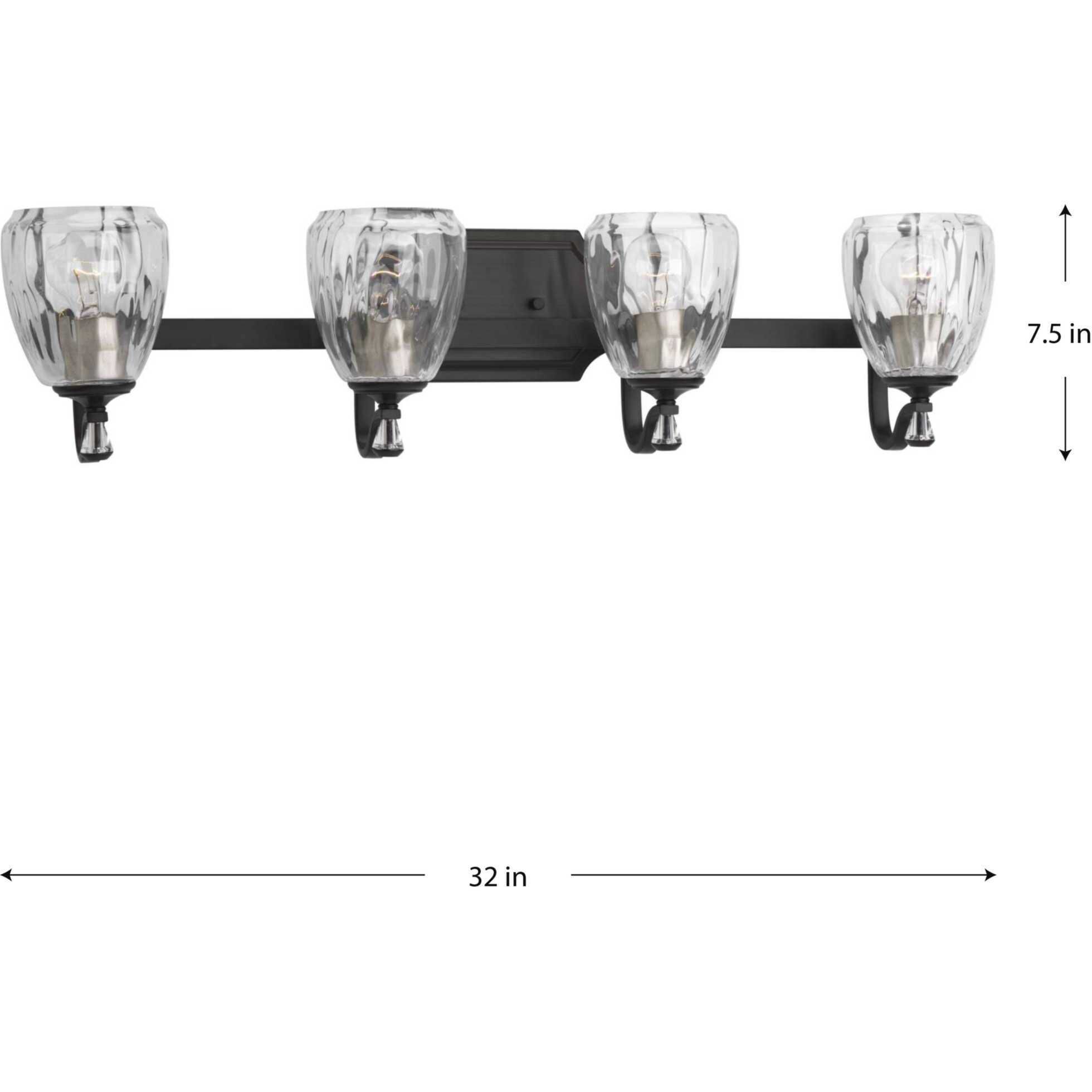 Anjoux 4 Light 32 inch Antique Bronze Bath Vanity Wall Light 