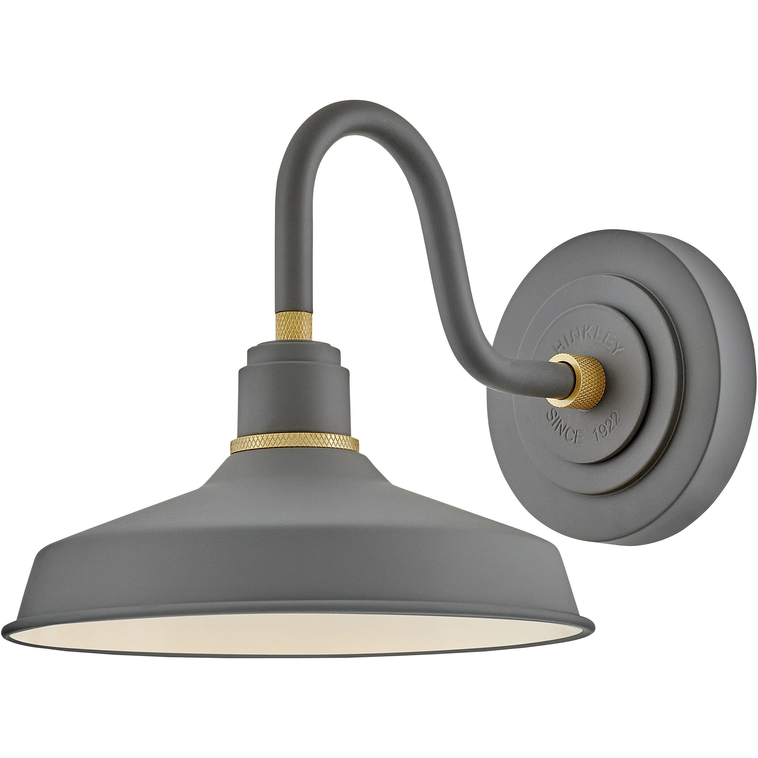 Foundry Classic Outdoor Barn Light in Dark Matte Grey, Gooseneck