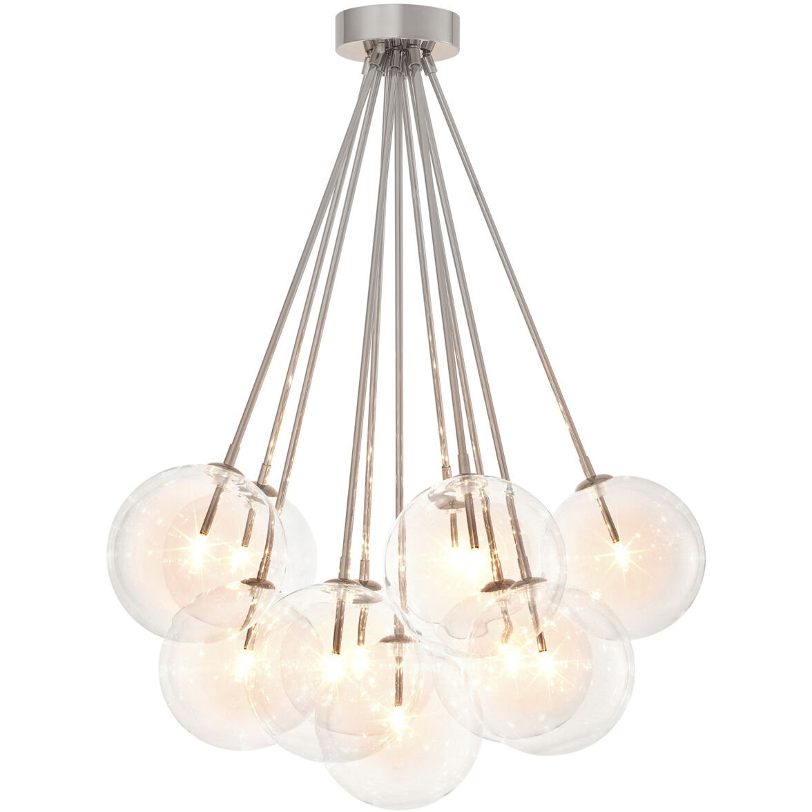 Molecule 11 Light 25.98 inch Nickel Ceiling Lamp Ceiling Light