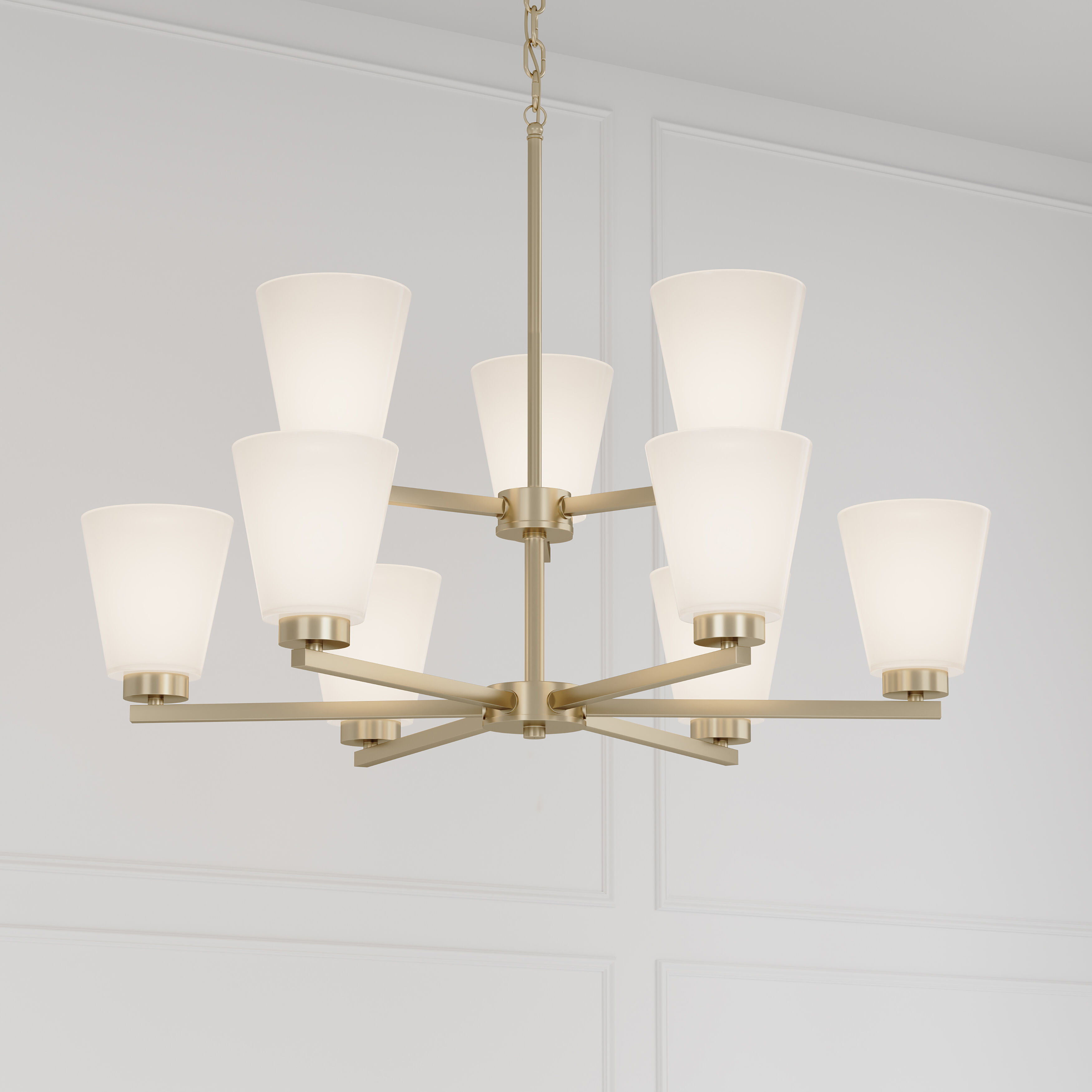 Strayhan 9 Light 28.5 inch Modern Gold Chandelier Ceiling Light