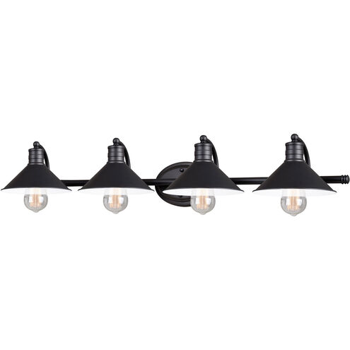 Akron 4 Light 38 inch Oil Rubbed Bronze and Matte White Bathroom Light Wall Light