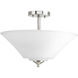 Joy 3 Light 16.63 inch Brushed Nickel Semi-Flush Mount Convertible Ceiling Light