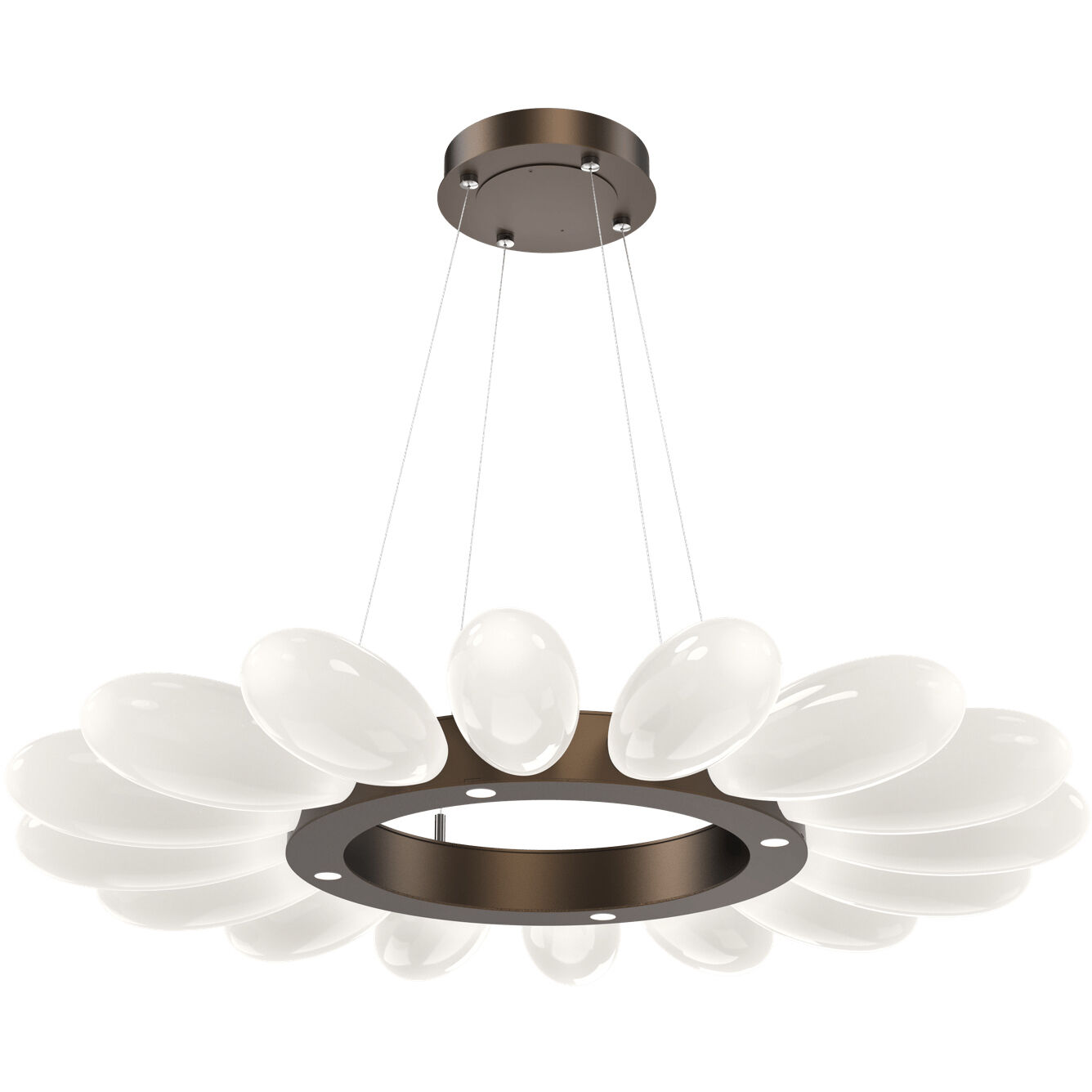 Fiori LED 18.3 inch Flat Bronze Chandelier Ceiling Light, Radial Ring