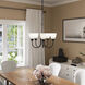 Jolie 5 Light Black Chandelier Ceiling Light in Incandescent