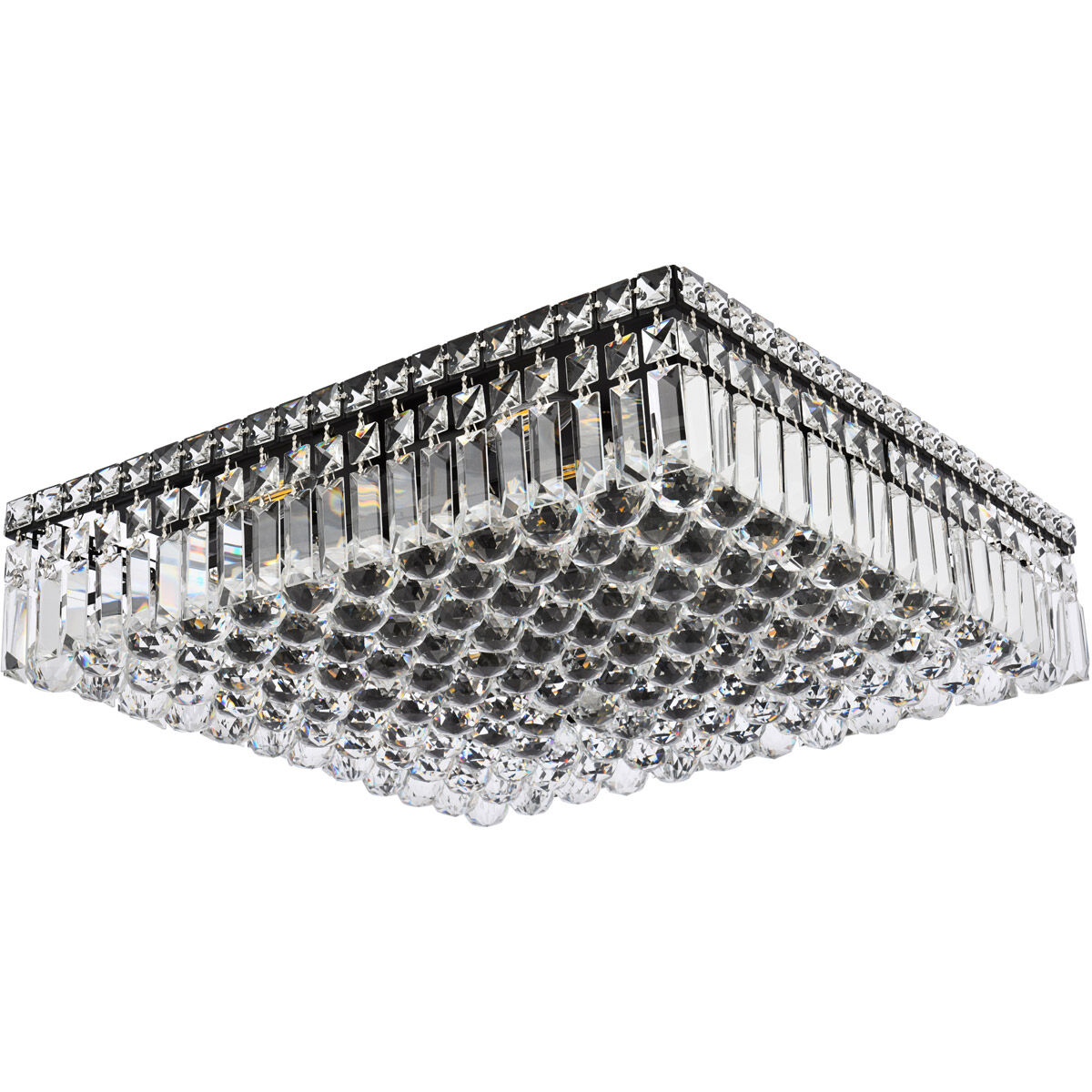 Maxime 12 Light 20 inch Black and Clear Flush Mount Ceiling Light in Royal Cut
