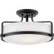Harper 3 Light 18 inch Black Indoor Semi-Flush Mount Ceiling Light in White