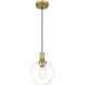 Chantelle 1 Light 8 inch Antique Brushed Brass Pendant Ceiling Light