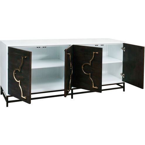 Broaddus 72 X 22 inch Dark Brown with White and Gold Credenza