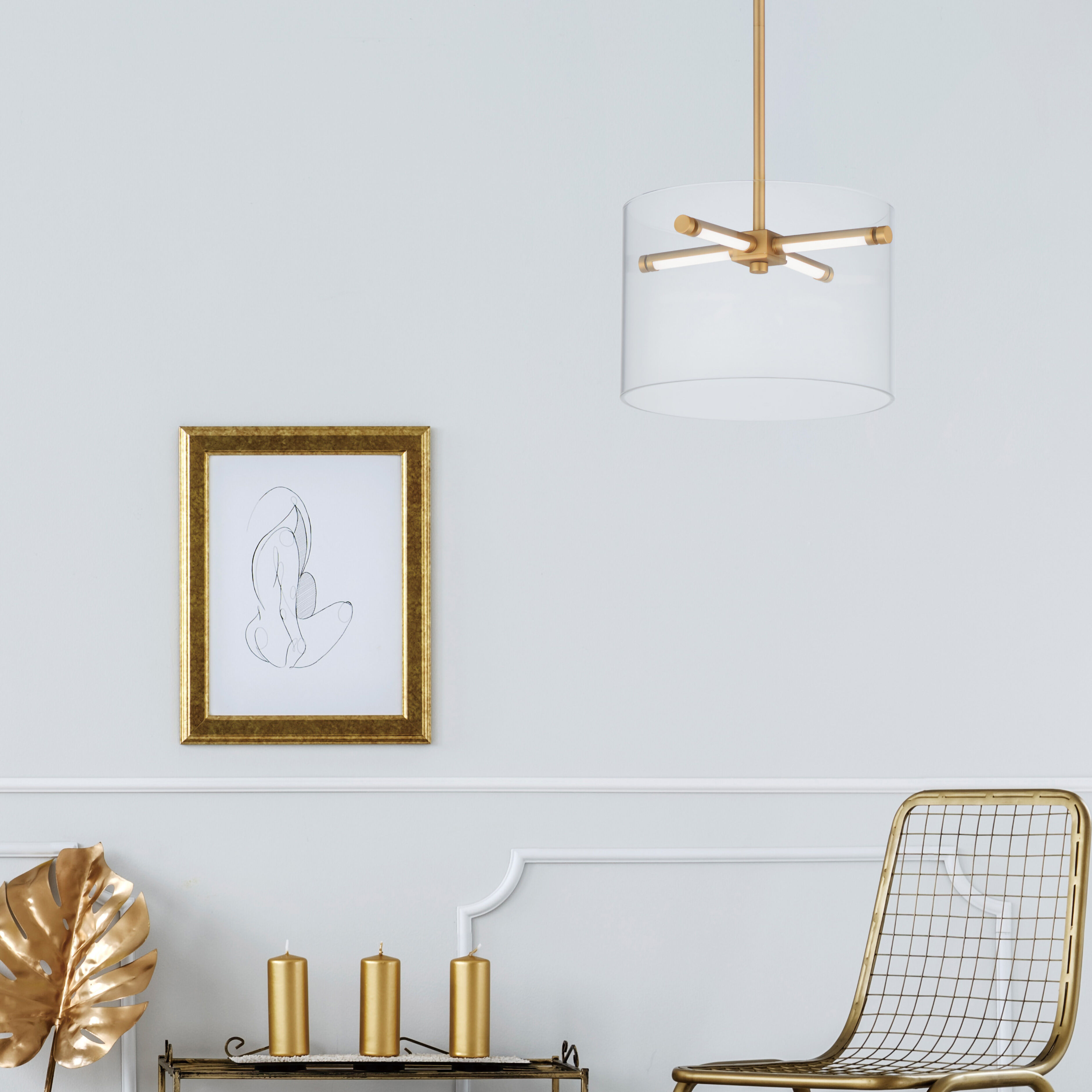 Polo LED 12.5 inch Gold Single Pendant Ceiling Light