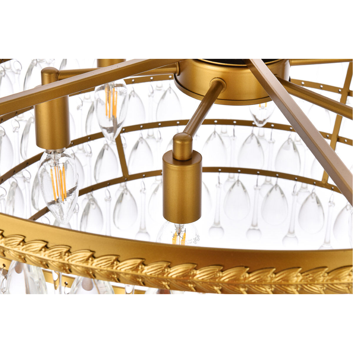 Nordic 6 Light 28 inch Brass Chandelier Ceiling Light