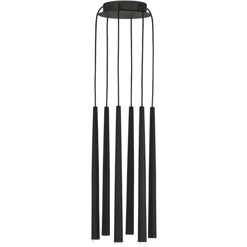 Sean Lavin Pylon LED Nightshade Black Chandelier Ceiling Light, Integrated LED