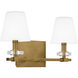 Kelsey Glen 2 Light 16 inch Weathered Brass Bath Light Wall Light