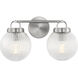 Drew & Jonathan Preston 2 Light 16 inch Brushed Nickel Bath Vanity Wall Light in Standard