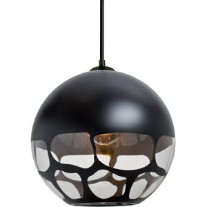 Rocky 1 Light Black Cord Pendant Ceiling Light
