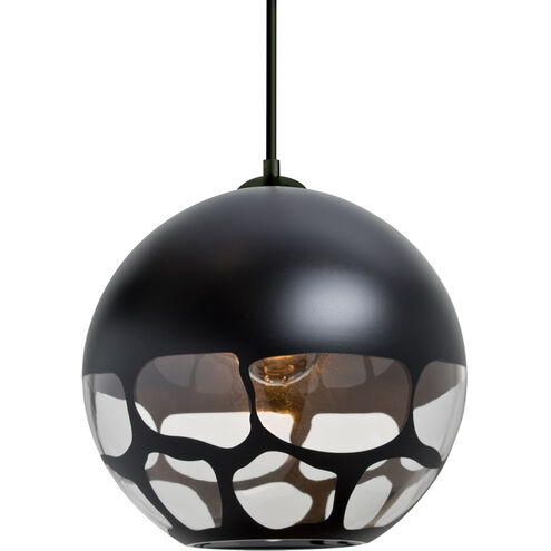 Rocky 1 Light Black Cord Pendant Ceiling Light