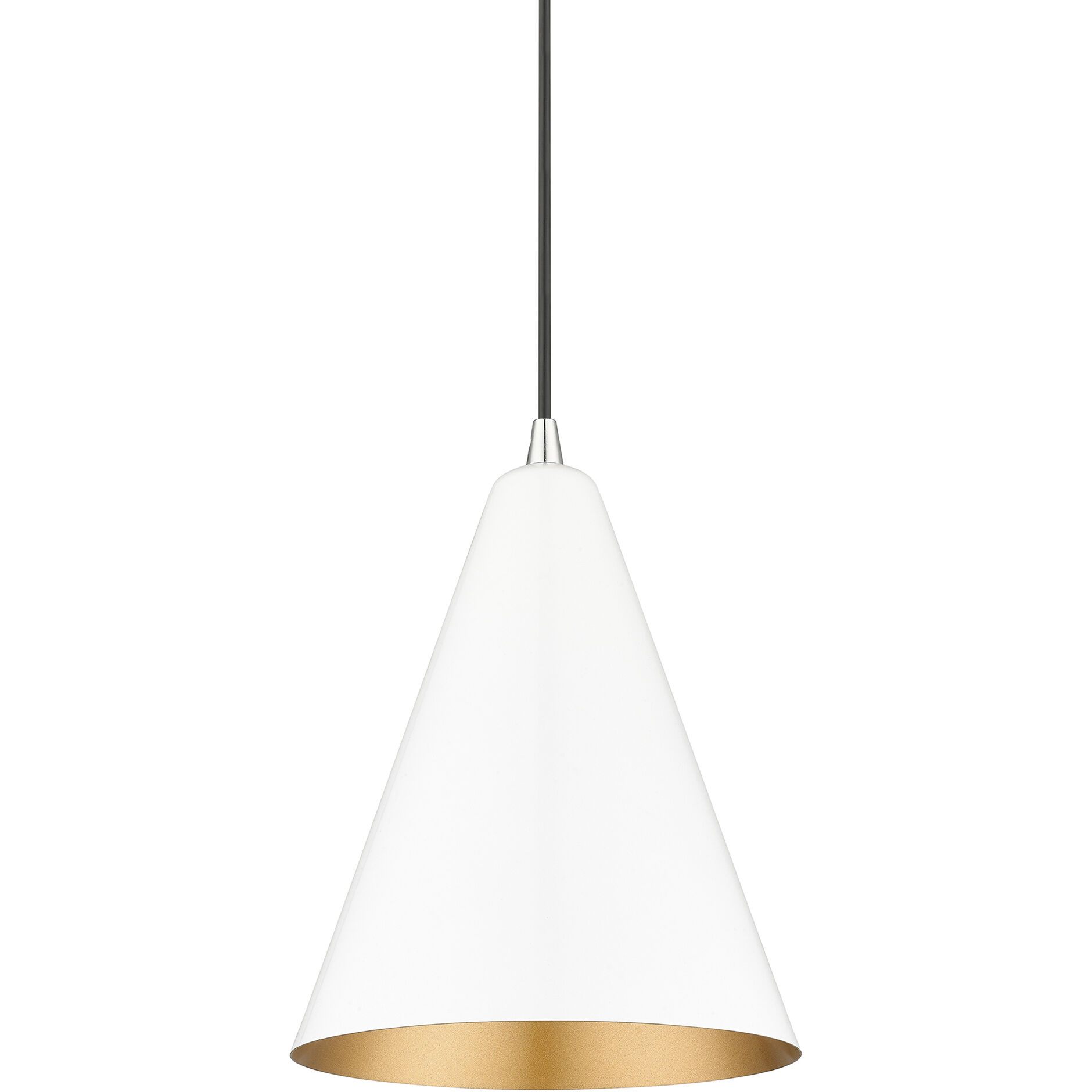 Dulce 1 Light 10 inch Shiny White with Polished Chrome Accents Pendant Ceiling Light
