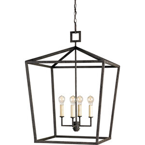 Denison 4 Light 26 inch Molé Black Lantern Pendant Ceiling Light, Large