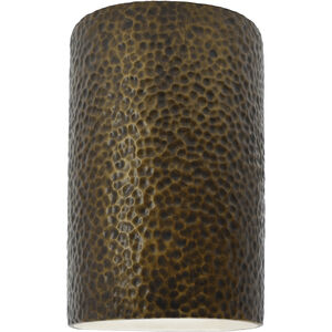 Ambiance LED 5.75 inch Hammered Polished Brass Wall Sconce Wall Light