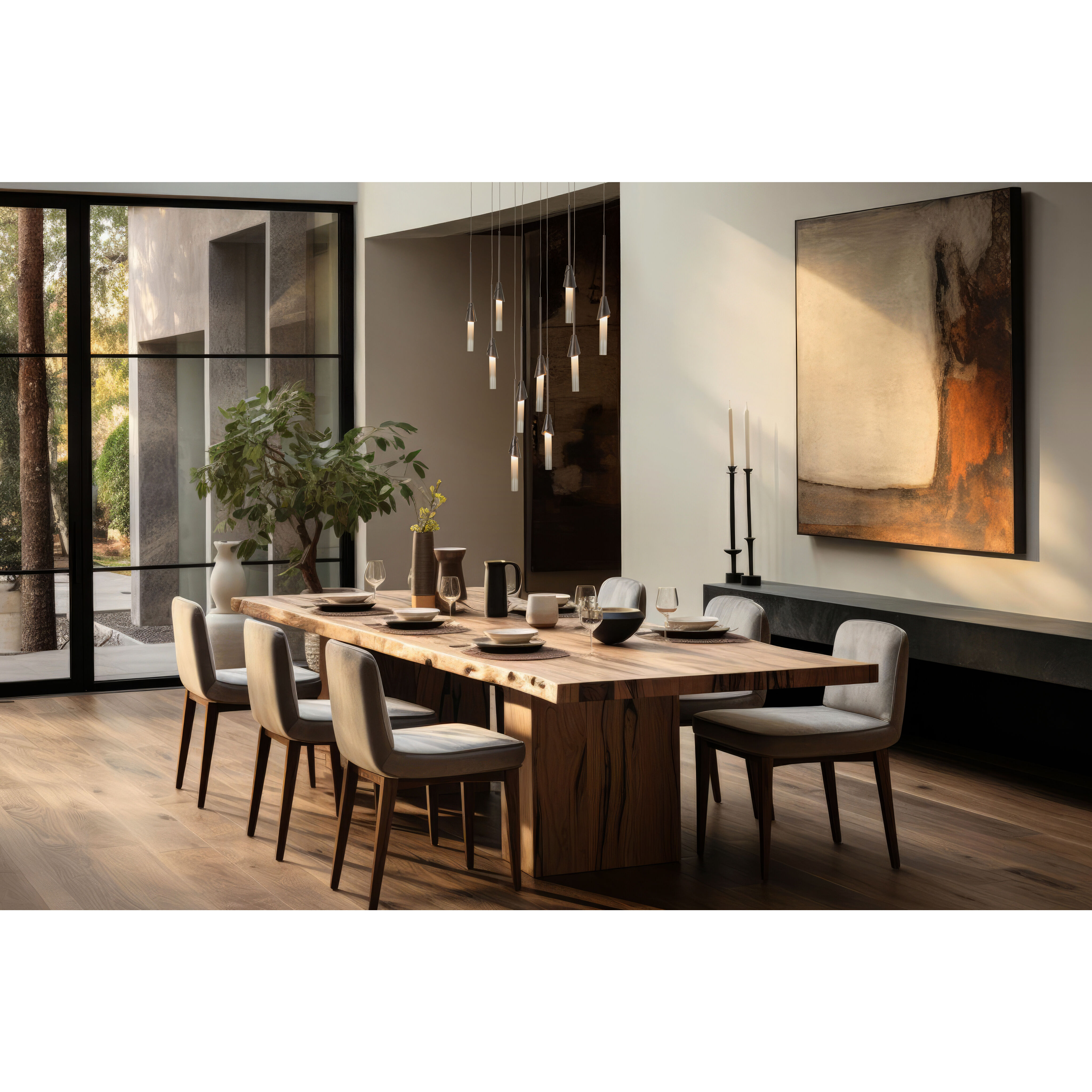 Lilium 10 Light 44.5 inch Dark Smoke Linear Pendant Ceiling Light