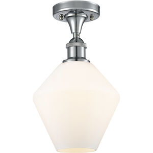 Ballston Cindyrella 1 Light 8 inch Polished Chrome Semi-Flush Mount Ceiling Light in Incandescent, Matte White Glass