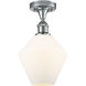 Ballston Cindyrella 1 Light 8 inch Polished Chrome Semi-Flush Mount Ceiling Light in Incandescent, Matte White Glass