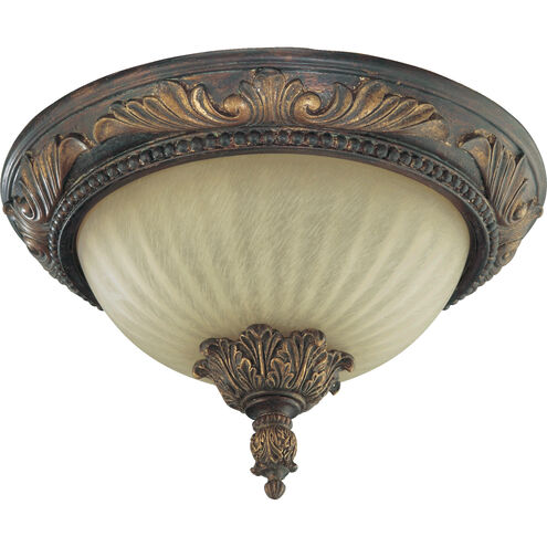 Madeleine 2 Light 14 inch Corsican Gold Flush Mount Ceiling Light 