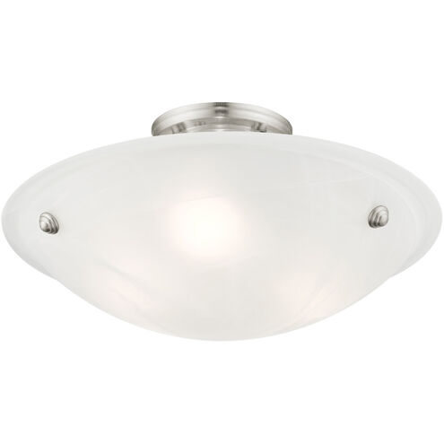 Oasis 3 Light 16 inch Brushed Nickel Semi-Flush Mount Ceiling Light