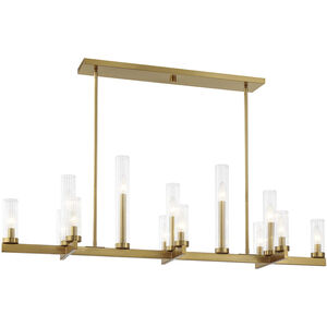 Carina 13 Light 47.5 inch Warm Brass Linear Chandelier Ceiling Light