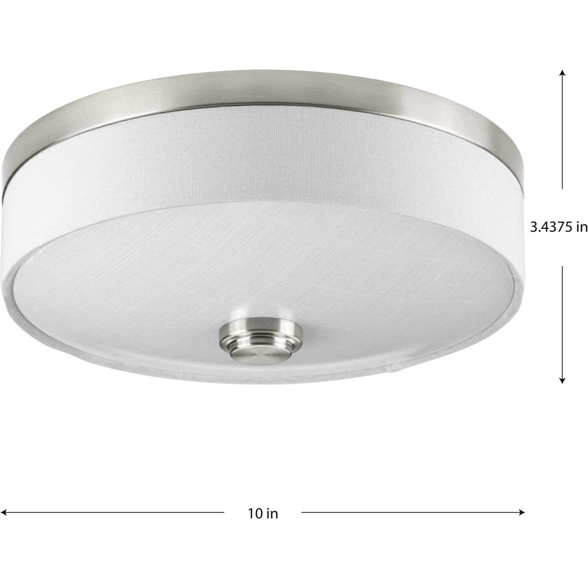 Weaver LED LED 10 inch Brushed Nickel Flush Mount Ceiling Light, Progress LED
