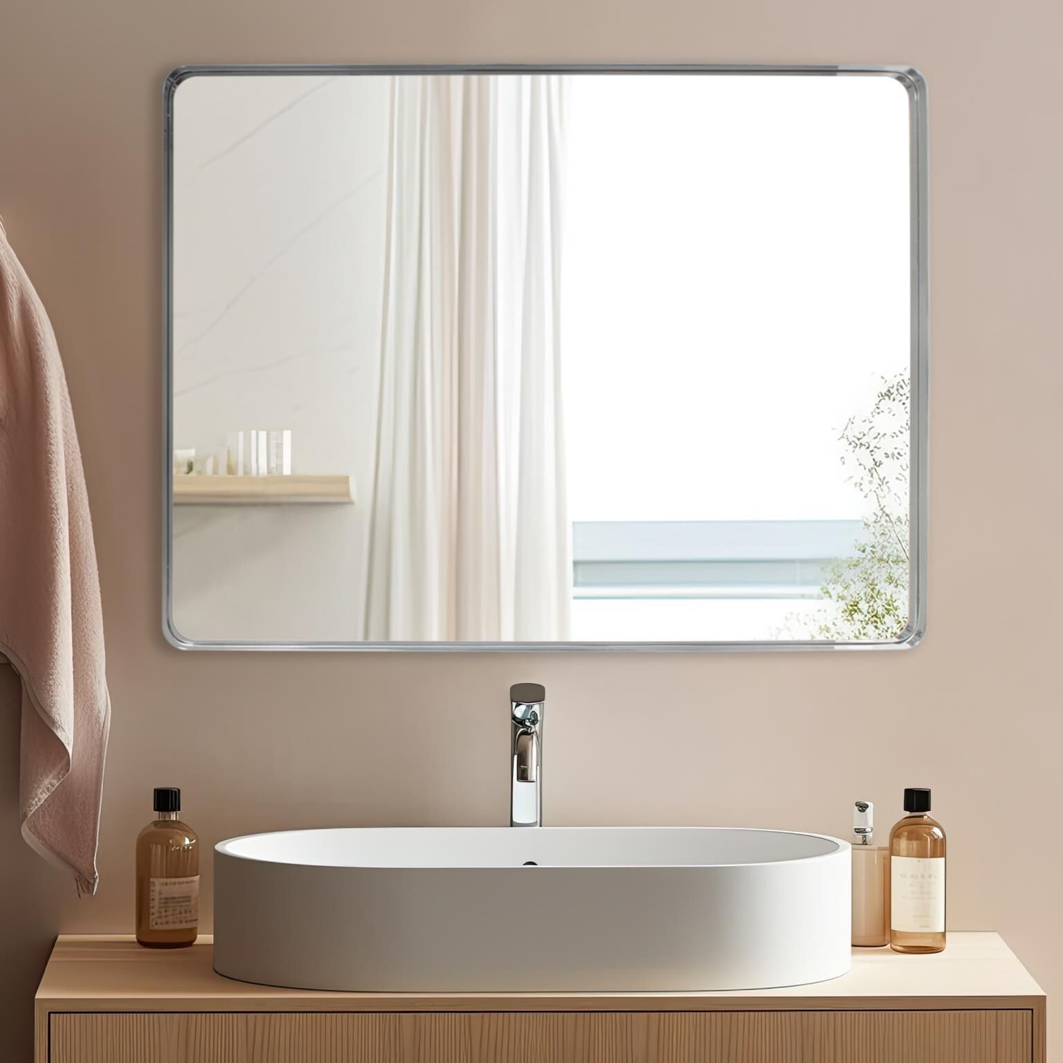 Steele 40 X 30 inch Silver Mirror