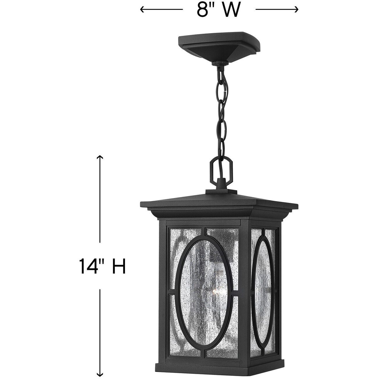 Randolph 1 Light 8 inch Black Outdoor Hanging Lantern
