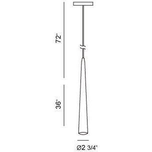 Sliver 1 Light 2.75 inch Black Pendant Ceiling Light, Large