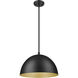 Vega 1 Light 16 inch Matte Black Pendant Ceiling Light