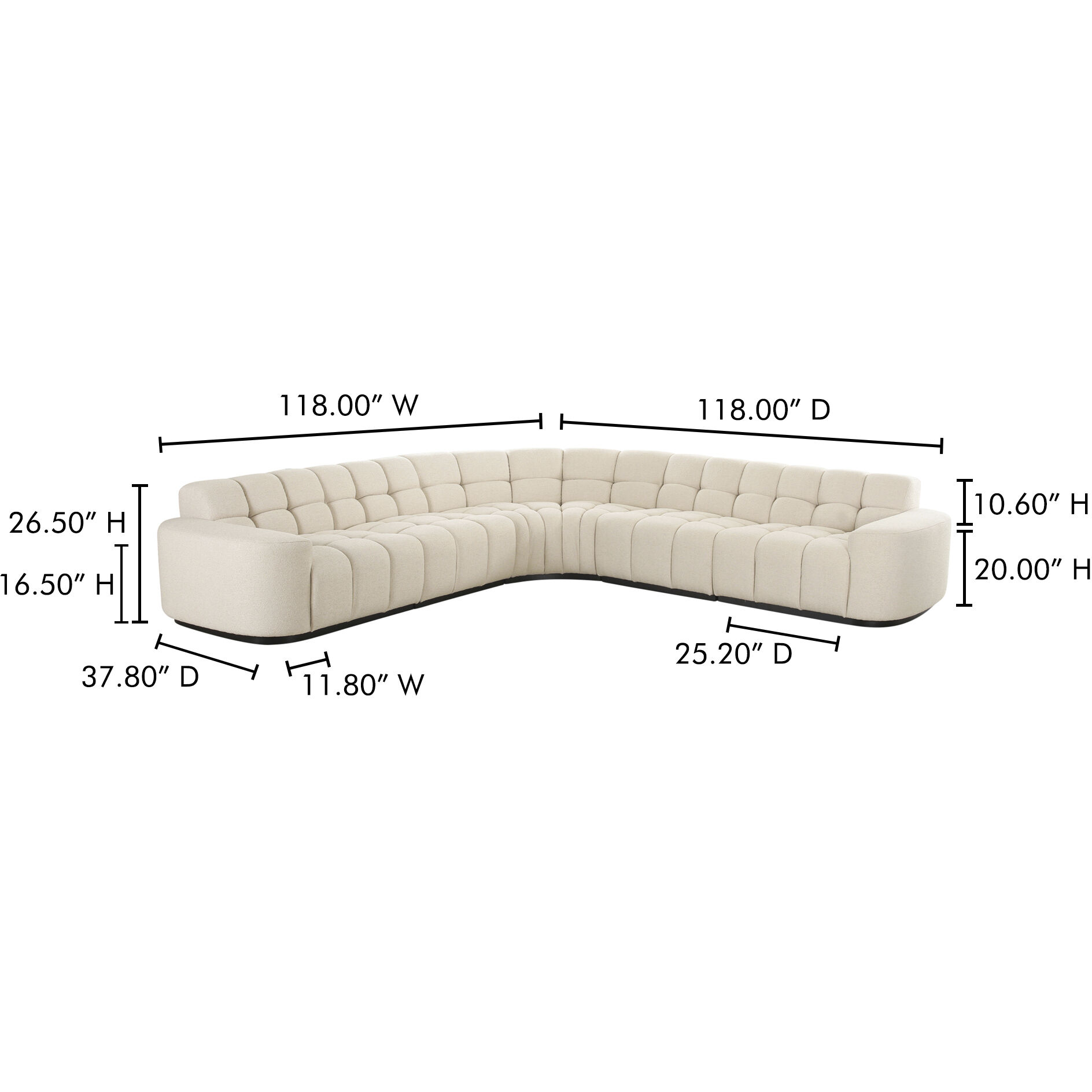 Roman Beige L-Shaped Sectional