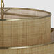 Marie Flanigan Linley LED 30 inch Soft Brass and Natural Rattan Caning Hanging Shade Ceiling Light, Extra Large