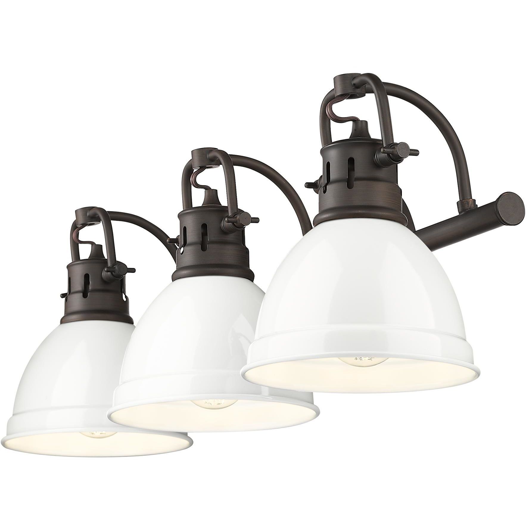 Yep Duncan Vanity Wall Light in Rubbed Bronze, White