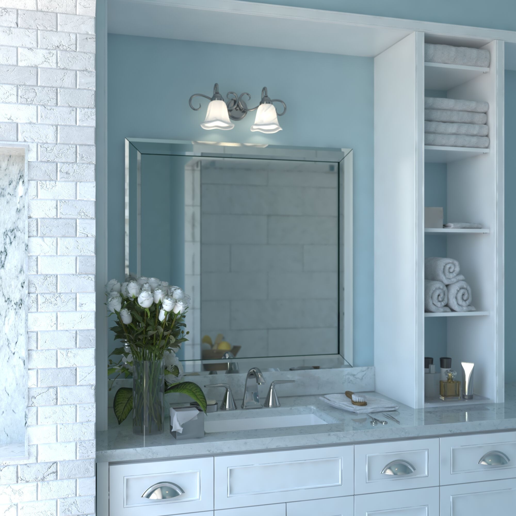 Bella LED 19.75 inch Brushed Nickel Bathroom Light Wall Light