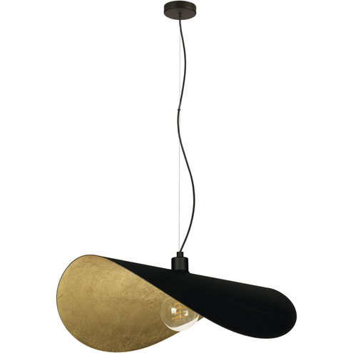 Saceda 1 Light 31.5 inch Black and Gold Leaf Pendant Ceiling Light