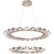 Pebble LED Beige Silver Chandelier Ceiling Light, Double Ring
