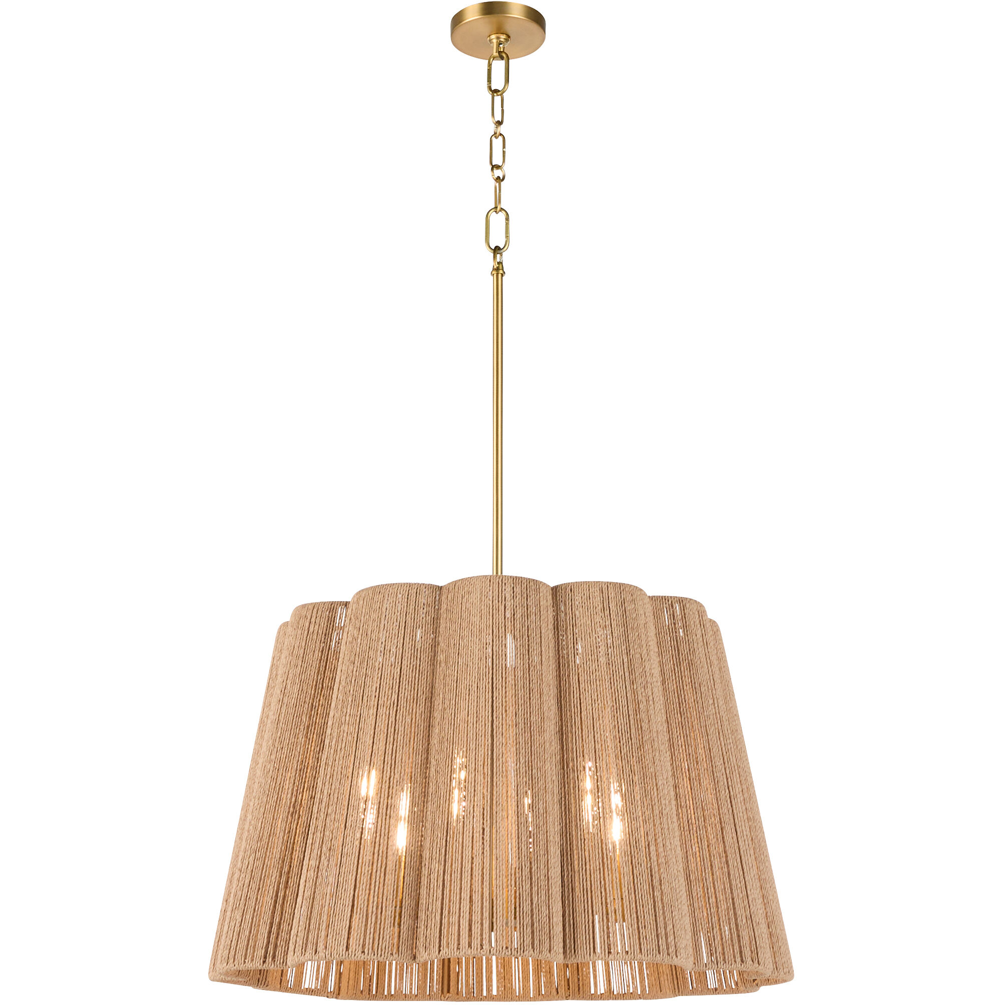 Anton 6 Light 26 inch Brushed Brass Pendant Ceiling Light