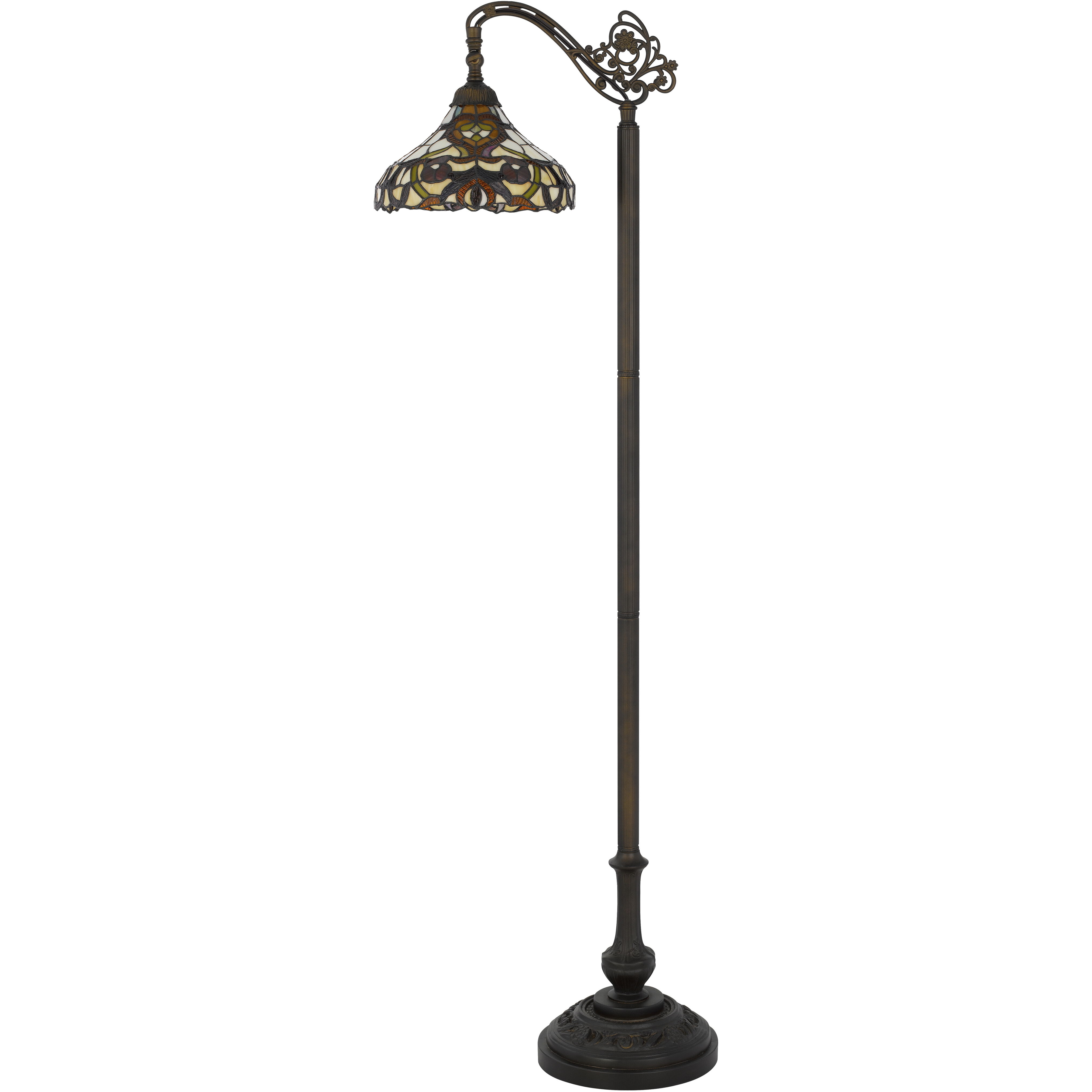 Bellscroft 61.5 inch 60 watt Matte Black and Tiffany Floor Lamp Portable Light